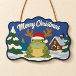 Reindeer frog vibe paint by numbers door hanger finished design