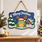 Reindeer frog vibe paint by numbers door hanger as indoor wall decor