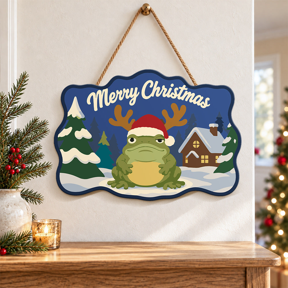 Reindeer frog vibe paint by numbers door hanger as indoor wall decor