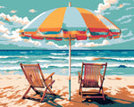 Relaxing seaside beach escape cross stitch kit for beginners