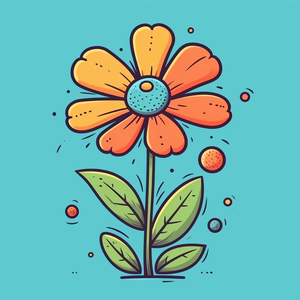 Retro cartoon daisy print cross stitch kit for beginners