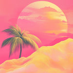 Retro desert sunset cross stitch kit for beginners