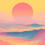 Retro ocean waves cross stitch kit for beginners