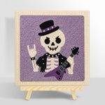 Rocker skeleton punch needle kit for beginners