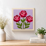 Finished romantic blooming roses artwork displayed on a wall