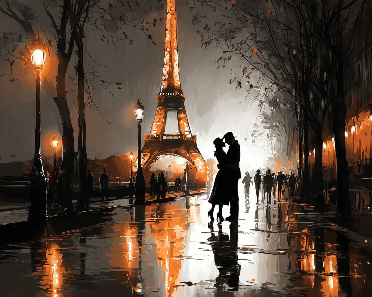 Romantic night at paris tower cross stitch kit for beginners