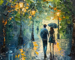 Romantic rainy stroll cross stitch kit for beginners