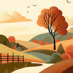 Rustic fall landscape cross stitch kit for beginners