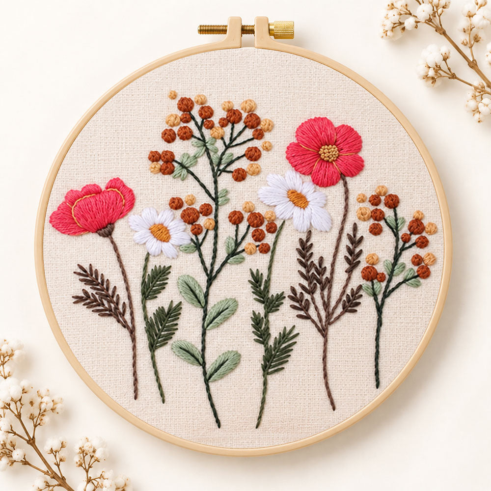 Rustic wild stems embroidery kit
