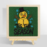 Sad melting snowman art punch needle kit for beginners