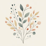Sage green botanical leaves cross stitch kit for beginners