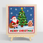 Santa beside christmas tree punch needle kit for beginners