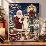 Santa checking wish list pearl diamond painting kit for beginners