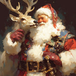 Santa claus and reindeer cross stitch kit for beginners