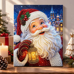Santa claus holding lantern pearl diamond painting kit for beginners