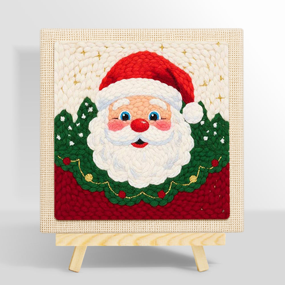 Santa claus portrait punch needle kit for beginners