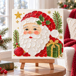 Santa claus sea glass art kit displayed as seasonal home decor