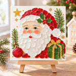 Santa claus sea glass art kit finished artwork on display