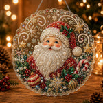 Santa claus with candy cane pearl diamond painting kit for beginners