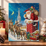 Santa climbing down chimney pearl diamond painting kit for beginners