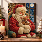 Santa cuddling baby deer pearl diamond painting kit for beginners