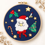 Santa face design embroidery kit