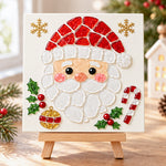 Santa face sea glass art kit finished artwork on display