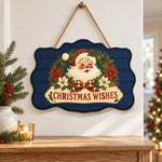 Santa floral wishes paint by numbers door hanger as indoor wall decor