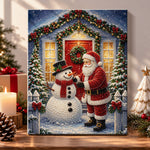 Santa greeting the snowman pearl diamond painting kit for beginners