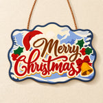 Santa hat christmas paint by numbers door hanger finished design