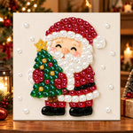 Santa holding little christmas tree pearl diamond painting kit for beginners