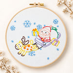 Santa sleigh ride embroidery kit
