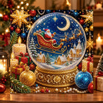Santa snow globe scene pearl diamond painting kit for beginners