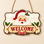 Santa welcome paint by numbers door hanger finished design