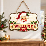 Santa welcome paint by numbers door hanger as indoor wall decor