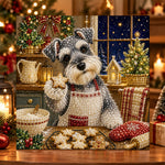 Schnauzer baking christmas cookies pearl diamond painting kit for beginners
