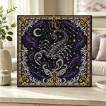 Finished scorpio pearl diamond painting artwork displayed as home decor