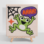 Screaming halloween frog punch needle kit for beginners
