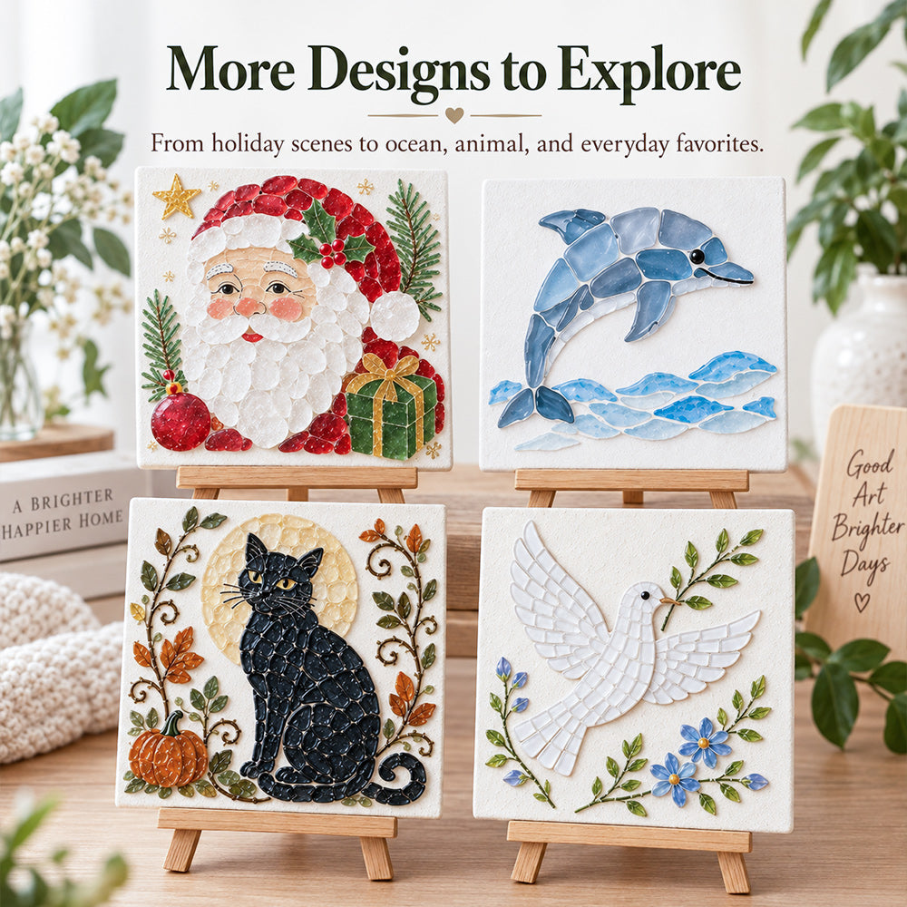 Sea Glass Art Kits in a variety of holiday, animal, ocean and everyday designs
