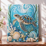 Sea turtle in underwater world pearl diamond painting kit for beginners