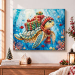 Sea turtle with holiday gifts pearl diamond painting kit for beginners