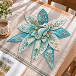 Seahorse handmade quilted bow displayed on a table as seasonal home decor
