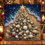 Seashell christmas tree pearl diamond painting kit for beginners