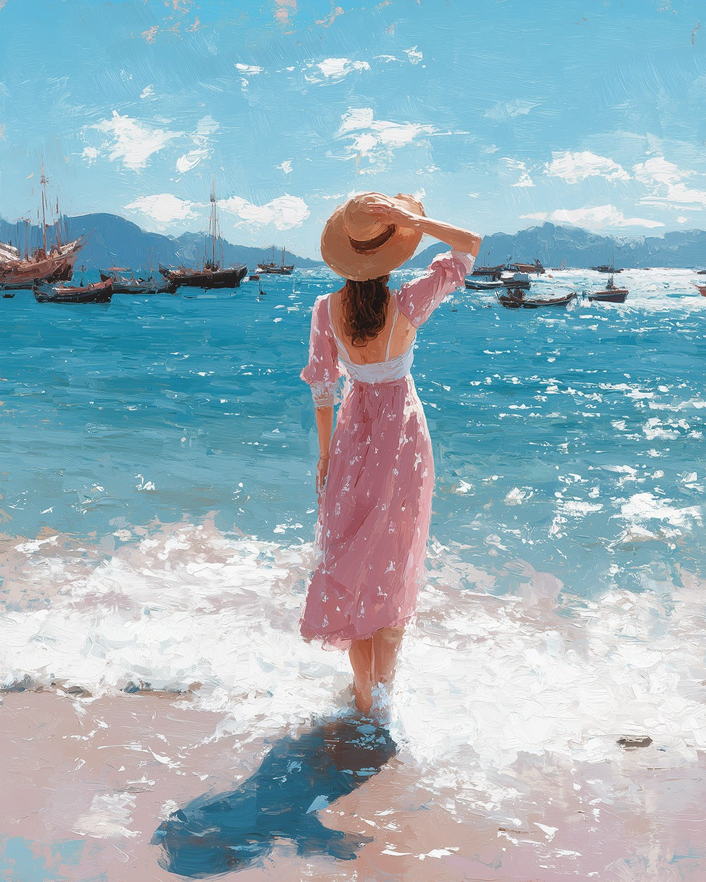 Seaside summer breeze cross stitch kit for beginners