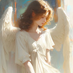 Serene angel with white wings cross stitch kit for beginners