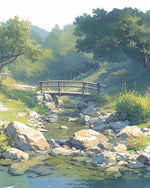 Serene creek bridge cross stitch kit for beginners