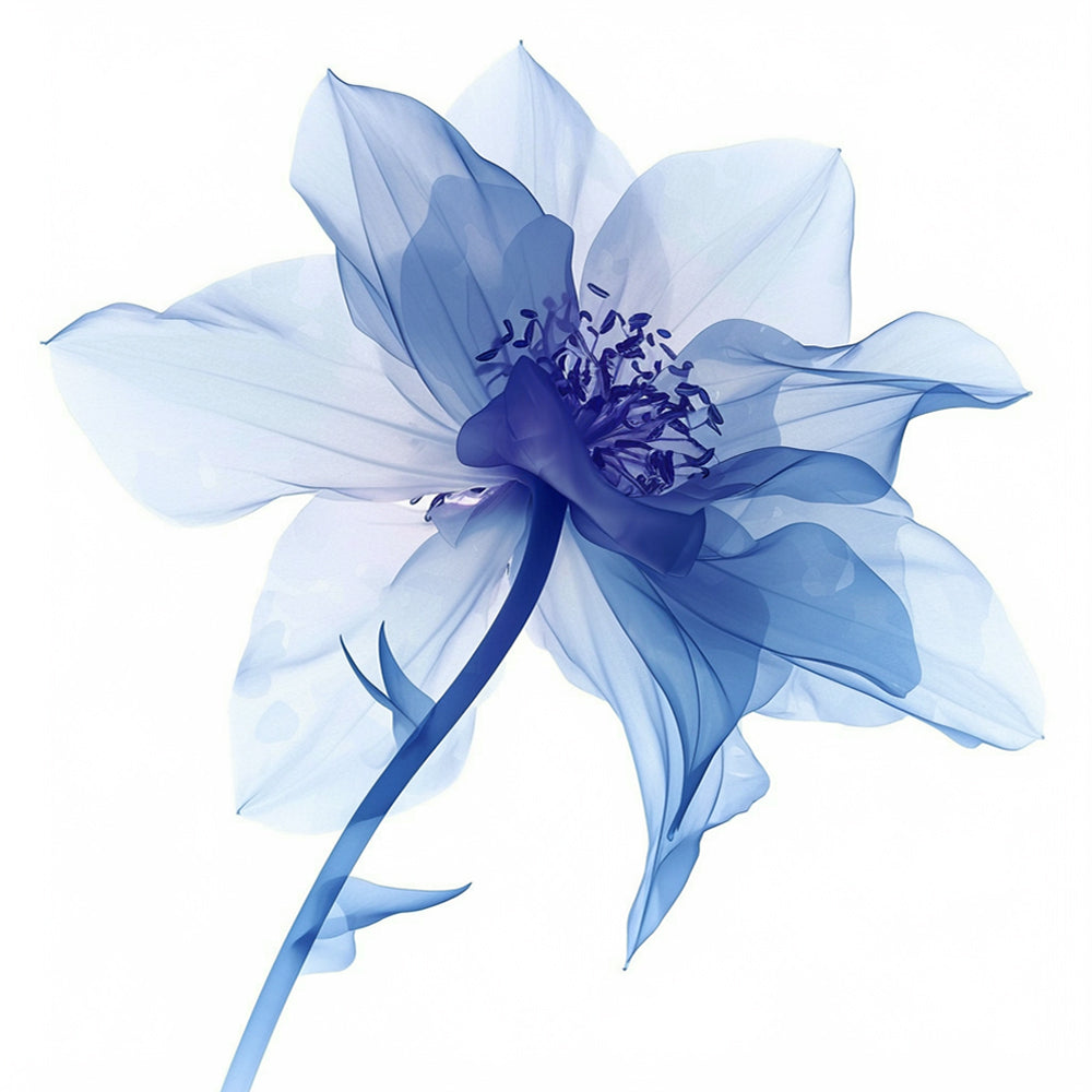 Sheer blue flower cross stitch kit for beginners
