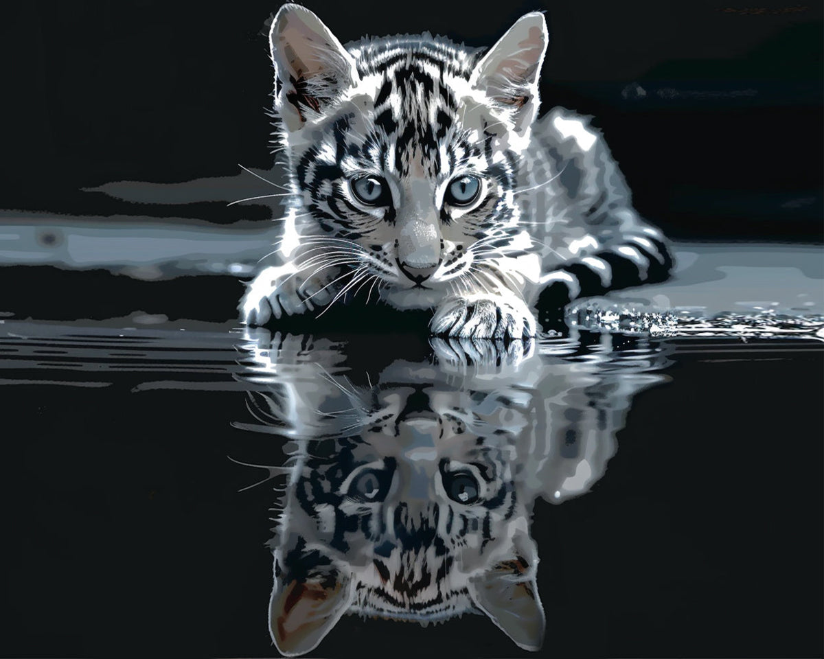 Silent gaze on water cross stitch kit for beginners