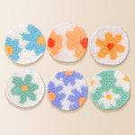 Simple and colorful flowers punch needle coaster kit finished handmade coasters