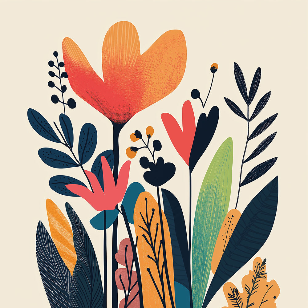 Simple plants cross stitch kit for beginners